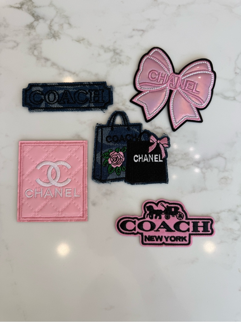 Gorgeous Hand Crafted Pink & Denim Iron on Patches